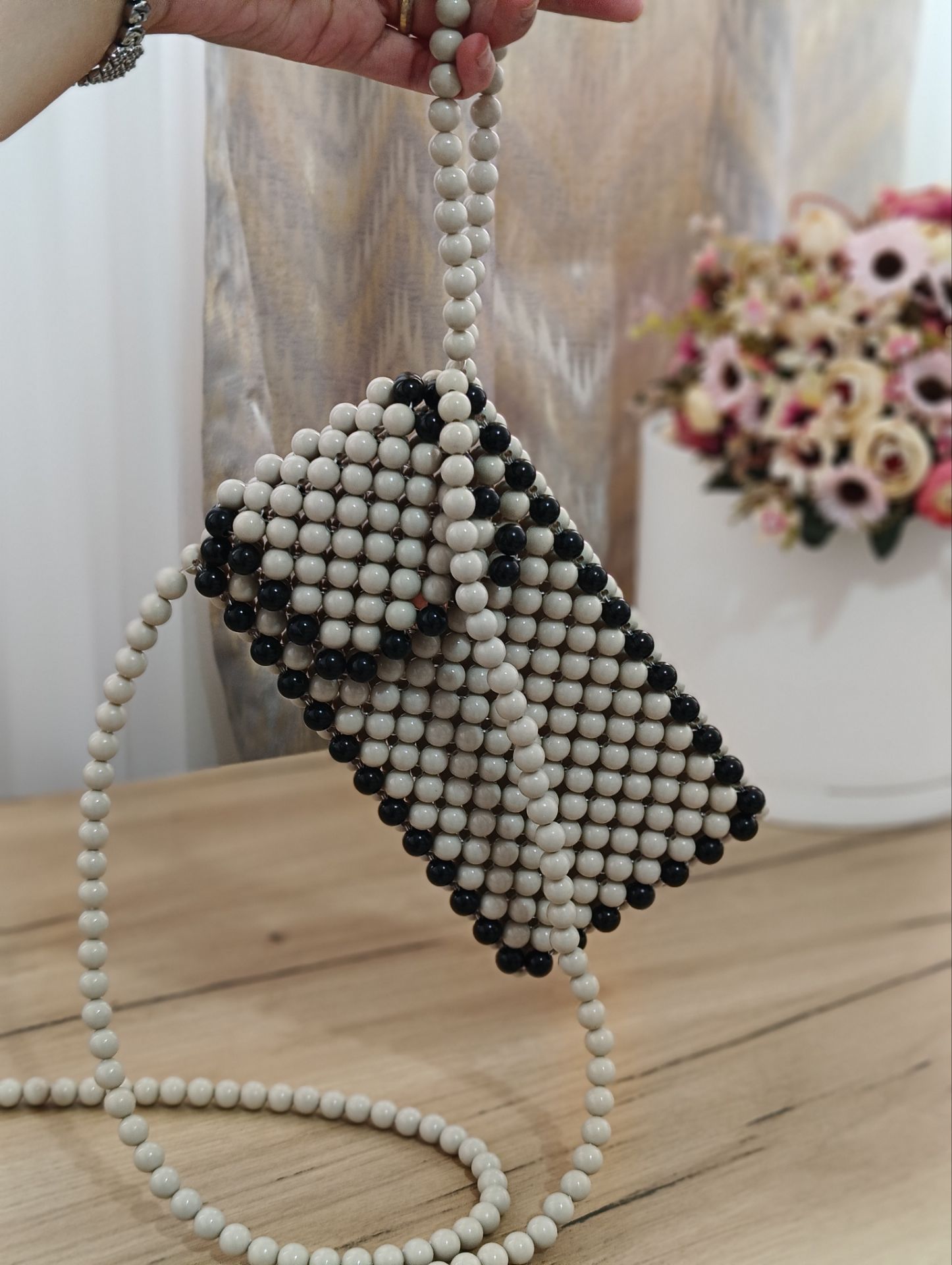 کیف گوشی و جاکارتی مرواریدی